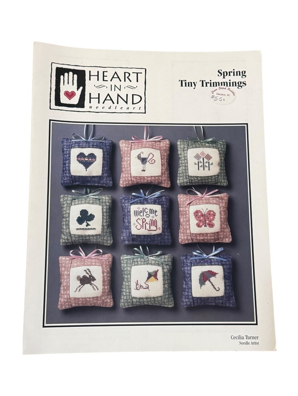 Heart in Hand Spring Tiny Trimmings Cross Stitch Pattern Booklet